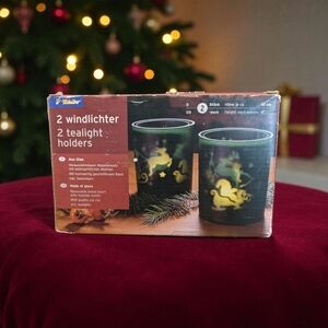 Tchibo Windlichter Tealight Holders with Reindeer Design- Christmas Decor